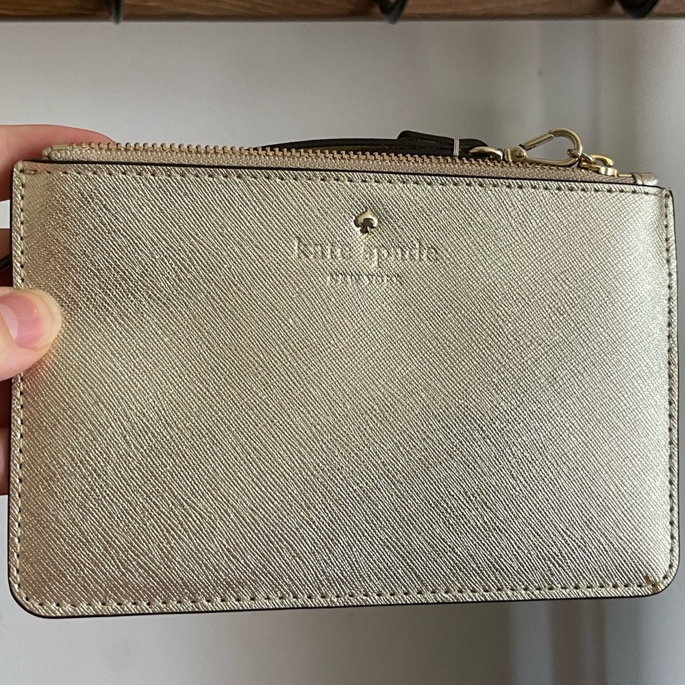 Kate Spade metallic wallet gold never used